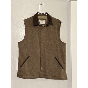 ORVIS Unisex Wool Vest Tweed Herringbone Sporting Traditions Large